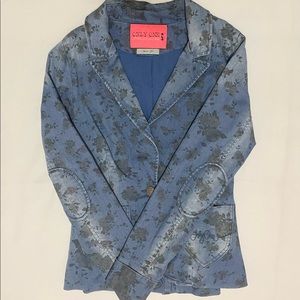 Moving SALE! Vintage denim floral blazer